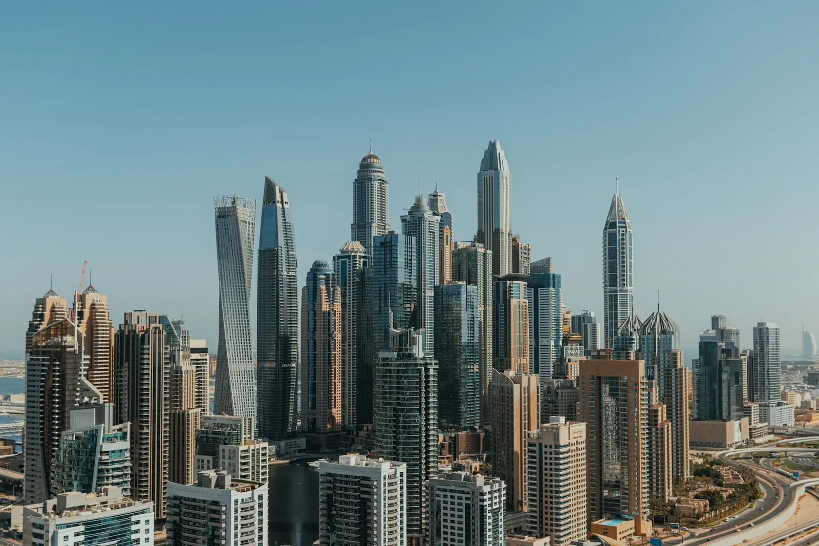 Dubai Marina towers by day