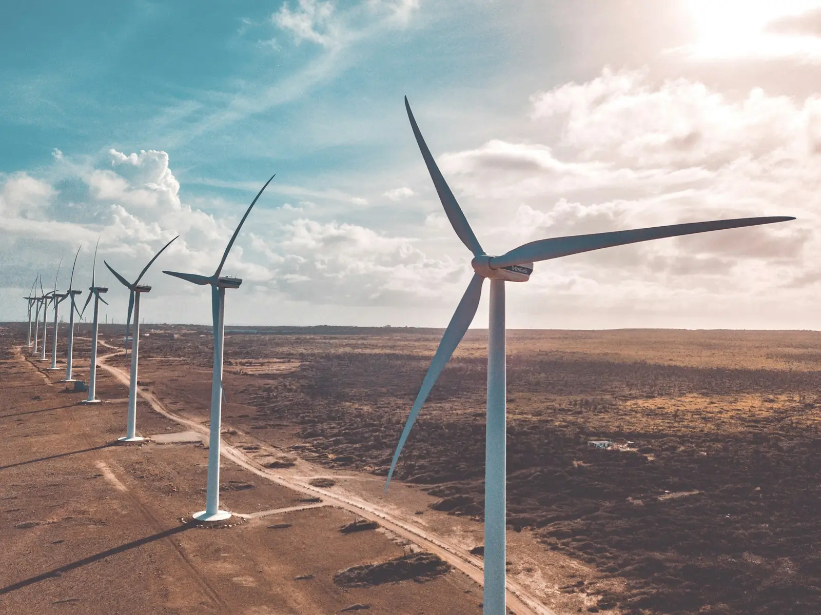 Wind turbines in the desert