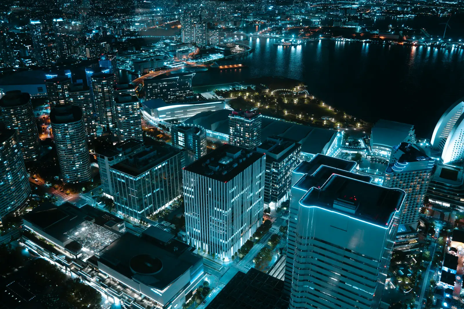 City lights from above